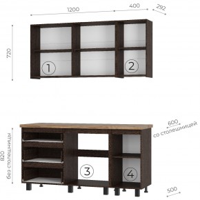 Кухня Энигма 1.6 м (венге/дуб каньон) в Тавде - tavda.mebel24.online | фото 4