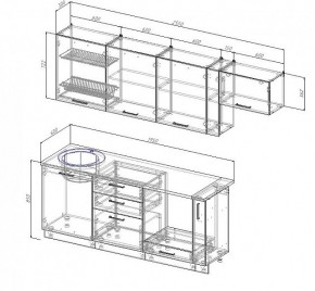 Кухонный гарнитур Антрацит 2550 (Стол. 38мм) в Тавде - tavda.mebel24.online | фото 3