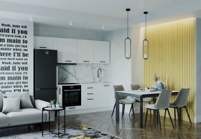 Кухонный гарнитур Белый Глянец 2550 (Стол. 26мм) в Тавде - tavda.mebel24.online | фото 1