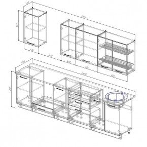 Кухонный гарнитур Бланка 2800 (Стол. 38мм) в Тавде - tavda.mebel24.online | фото 2