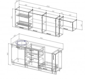 Кухонный гарнитур Жемчуг 2550 (Стол. 38мм) в Тавде - tavda.mebel24.online | фото 2