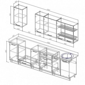 Кухонный гарнитур Жемчуг 2800 (Стол. 38мм) в Тавде - tavda.mebel24.online | фото 2