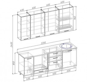 Кухонный гарнитур Руанда 2200 (Стол. 26мм) в Тавде - tavda.mebel24.online | фото 2