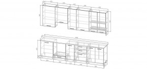 Кухонный гарнитур Санторини 3000 h950 (Стол. 26мм) в Тавде - tavda.mebel24.online | фото 2