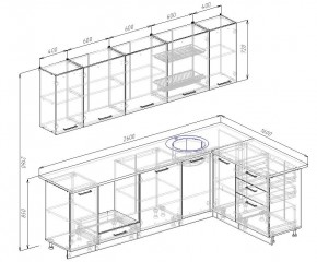 Кухонный гарнитур угловой Графика 2600х1600 (Стол. 38мм) в Тавде - tavda.mebel24.online | фото 2