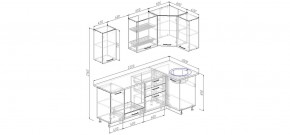 Кухонный гарнитур угловой Капри 2200х1000 (Стол. 26мм) в Тавде - tavda.mebel24.online | фото 2