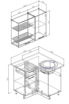 Кухонный гарнитур угловой Лофт 1000х1000 (Стол. 38мм) в Тавде - tavda.mebel24.online | фото 2