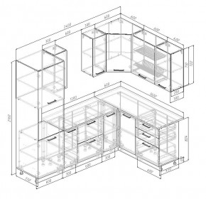 Кухонный гарнитур угловой Трансильвания 2400x1600 мм (Стол. 38 мм) в Тавде - tavda.mebel24.online | фото 2
