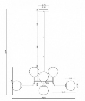 Люстра на штанге Maytoni Erich MOD221-PL-08-G в Тавде - tavda.mebel24.online | фото 6