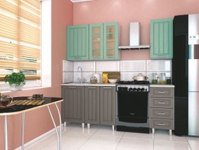 Модульная кухня Луксор серый-бирюза в Тавде - tavda.mebel24.online | фото 1