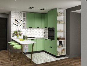 Модульная кухня Осло карбон мята в Тавде - tavda.mebel24.online | фото 1