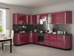 Модульная кухня Танго бордо в Тавде - tavda.mebel24.online | фото 1