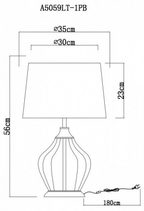 Настольная лампа декоративная Arte Lamp Baymont A5059LT-1PB в Тавде - tavda.mebel24.online | фото 3