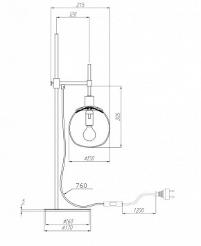 Настольная лампа декоративная Maytoni Erich MOD221-TL-01-G в Тавде - tavda.mebel24.online | фото 3