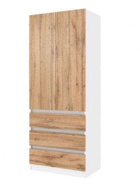 Парус Шкаф 2-х ств. 800 (Белый/Дуб Вотан) в Тавде - tavda.mebel24.online | фото