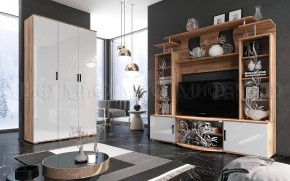 Пенал Виста (Белый глянец/Дуб крафт) в Тавде - tavda.mebel24.online | фото 3