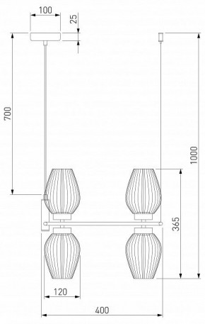 Подвесная люстра Eurosvet Alva 30183/4 латунь в Тавде - tavda.mebel24.online | фото 4