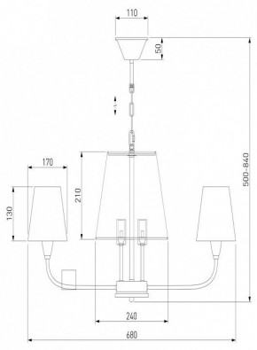 Подвесная люстра Eurosvet Milos 60153/6 латунь в Тавде - tavda.mebel24.online | фото 3