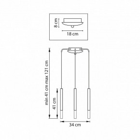 Подвесная люстра Lightstar Tubo L3T747133 в Тавде - tavda.mebel24.online | фото 3