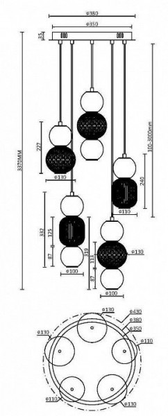 Подвесная люстра Maytoni Drop MOD273PL-L80CH3K в Тавде - tavda.mebel24.online | фото 3