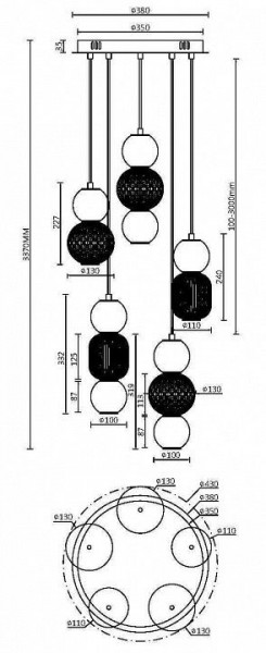 Подвесная люстра Maytoni Drop MOD273PL-L80G3K в Тавде - tavda.mebel24.online | фото 2