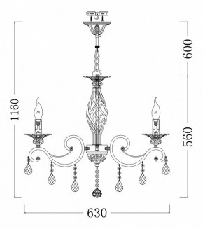 Подвесная люстра Maytoni Grace ARM247-06-G в Тавде - tavda.mebel24.online | фото 3