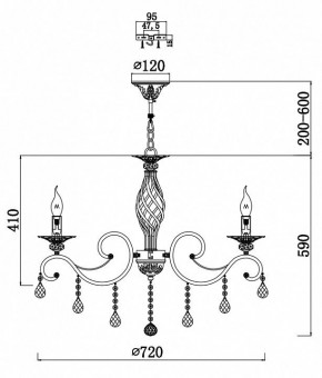 Подвесная люстра Maytoni Grace RC247-PL-08-R в Тавде - tavda.mebel24.online | фото 3