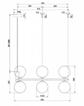 Подвесная люстра Maytoni Ring MOD013PL-06B в Тавде - tavda.mebel24.online | фото 4