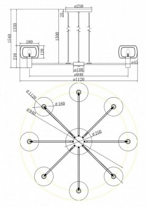 Подвесная люстра Maytoni Vision MOD411PL-08G в Тавде - tavda.mebel24.online | фото 4