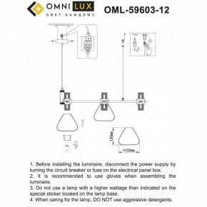 Подвесная люстра Omnilux Trevasco OML-59603-12 в Тавде - tavda.mebel24.online | фото 8