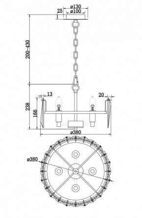 Подвесной светильник Maytoni Puntes MOD043PL-04CH в Тавде - tavda.mebel24.online | фото 4