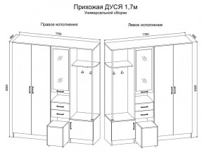 Прихожая Дуся 1.7 УНИ (Дуб Бунратти/Белый Бриллиант) в Тавде - tavda.mebel24.online | фото 2