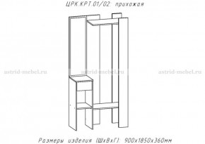 КРИТ-1 Прихожая (Делано светлый) в Тавде - tavda.mebel24.online | фото 2