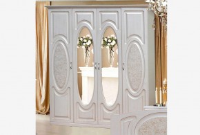 Прованс-2 Шкаф 4-х дверный с 2 зеркалами (Бежевый/Текстура белая платиной золото) в Тавде - tavda.mebel24.online | фото