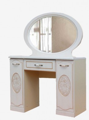 Прованс-2 Стол туалетный с зеркалом (Бежевый/Текстура белая платиной золото) в Тавде - tavda.mebel24.online | фото