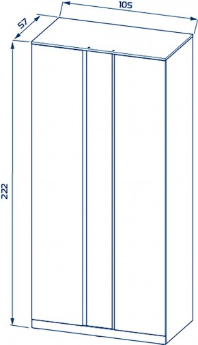 S01194 Варма Стор 105 шкаф распашной с зеркалом 222х105х57, белый в Тавде - tavda.mebel24.online | фото 2