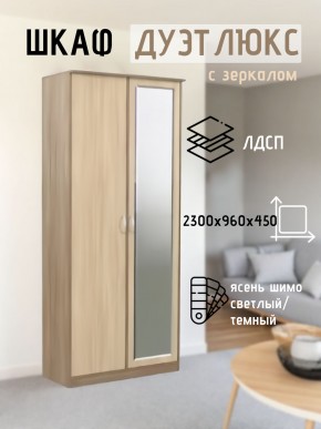 Шкаф 2-х створчатый Дуэт Люкс с зеркалом в Тавде - tavda.mebel24.online | фото 4