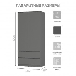 Шкаф 2-х створчатый Симпл ШК-03 (графит) в Тавде - tavda.mebel24.online | фото 6