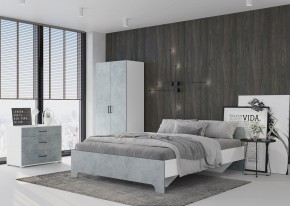 Шкаф 2-х створчатый VICTOR (Белый/Бетон) в Тавде - tavda.mebel24.online | фото 3