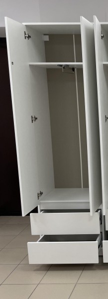 Шкаф 2-ств. с 2 ящиками и вешалкой "Бьянко" в Тавде - tavda.mebel24.online | фото 2