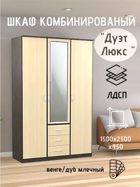 Шкаф комбинированный Дуэт Люкс с зеркалом в Тавде - tavda.mebel24.online | фото 3