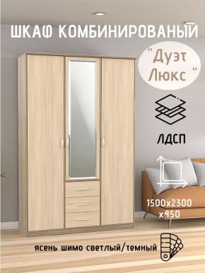 Шкаф комбинированный Дуэт Люкс с зеркалом в Тавде - tavda.mebel24.online | фото 5