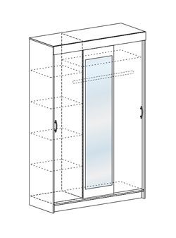 Шкаф-купе Басса ШКК 551 шимо шимо светлый/темный в Тавде - tavda.mebel24.online | фото 3