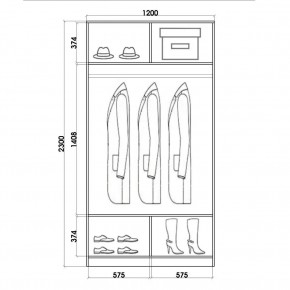 Шкаф-купе ХИТ 23-4-12/2-11 (420) в Тавде - tavda.mebel24.online | фото 2
