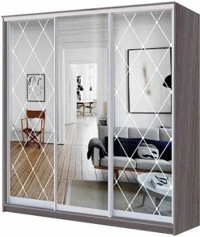 Шкаф-купе ХИТ 24-4-18-656 РОМБ БОЛЬШОЙ ЗЕРКАЛЬНЫЙ в Тавде - tavda.mebel24.online | фото