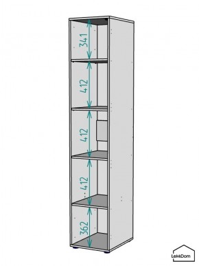 Шкаф Linnea MHR-1-2 2050х400х510 (ДВ-М 11.1.25) в Тавде - tavda.mebel24.online | фото 3