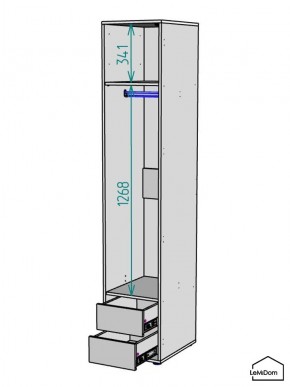 Шкаф Linnea MHR-1-3 2050х400х510 (Белый-М 11.1.1) в Тавде - tavda.mebel24.online | фото 3