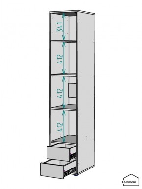 Шкаф Linnea MHR-1PO-4 2050х400х510 (Белый-М 11.1.1) в Тавде - tavda.mebel24.online | фото 3