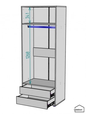 Шкаф Linnea MHR-2PO-3 2050х800х510 (Белый-М 11.1.1) в Тавде - tavda.mebel24.online | фото 3