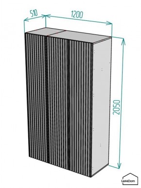 Шкаф Linnea MHR-3-1 2050х1200х510 (Белый-М 11.1.1) в Тавде - tavda.mebel24.online | фото 2